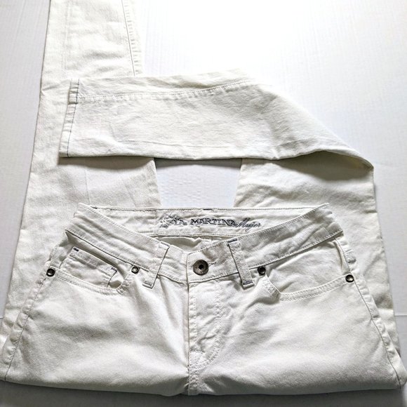 LA MARTINA Women's Straight Leg Jeans Size 26 White NWOT - Picture 3 of 7